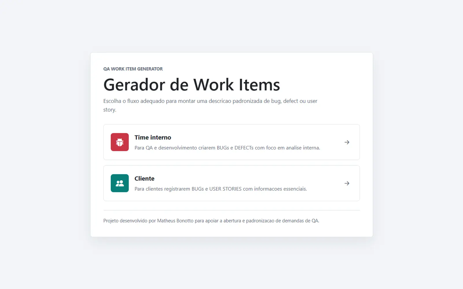 Screenshot of QA CNK Issue Generator