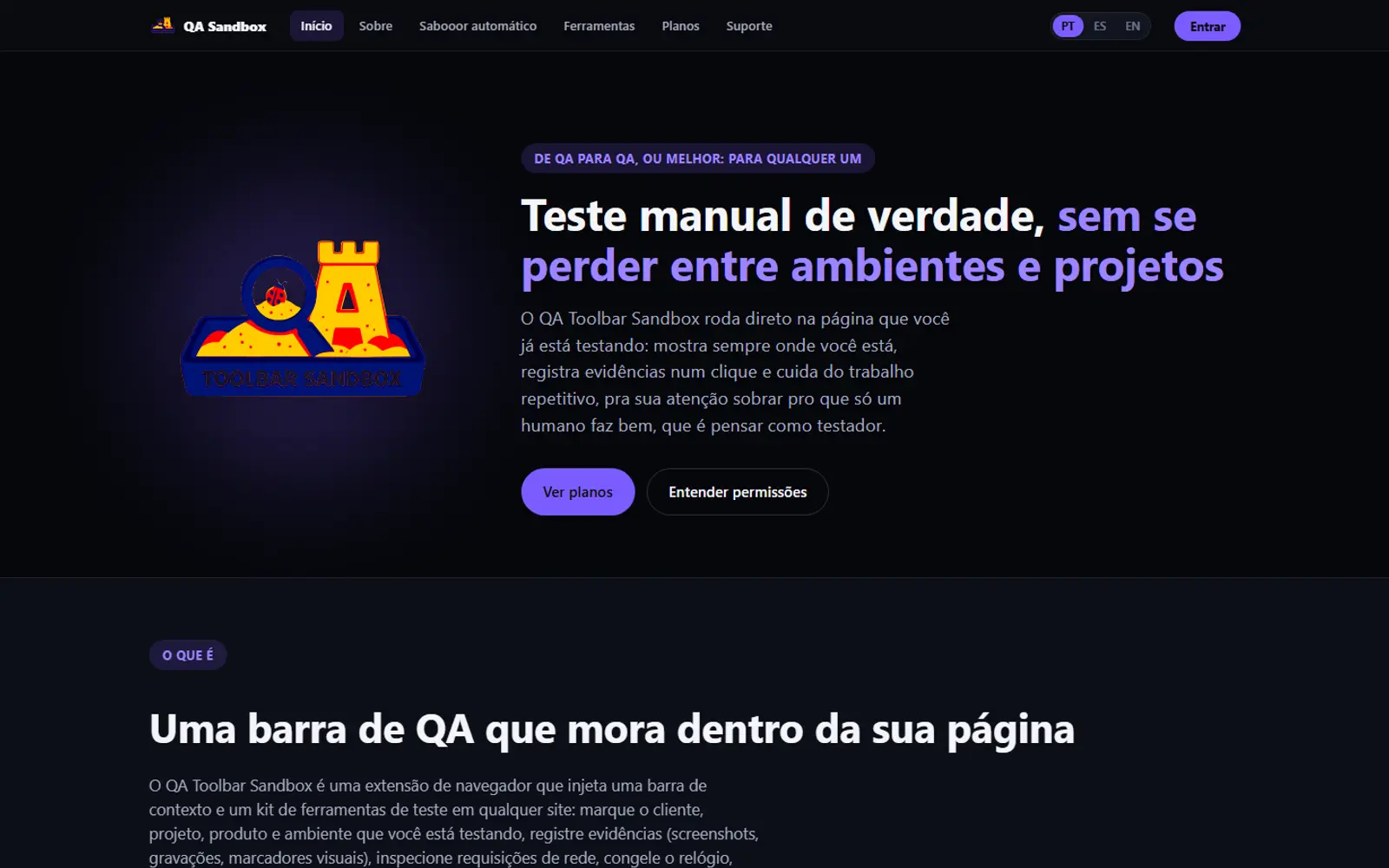 Screenshot of QA Toolbar Sandbox